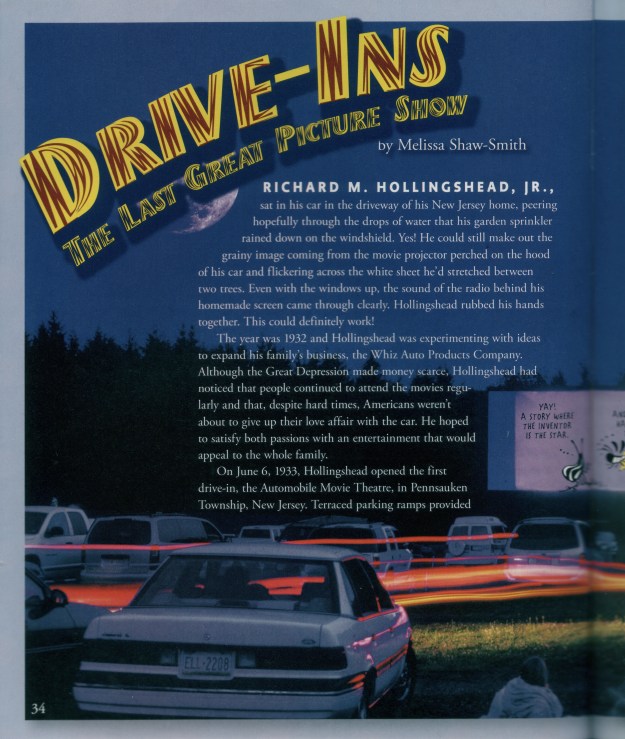 "Drive Ins, The Last Great Picture Show," Cricket, March 2009